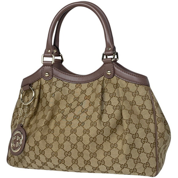 Gucci bag tote GG GG canvas handbag Sukey patterned brown beige - Picture 1 of 6
